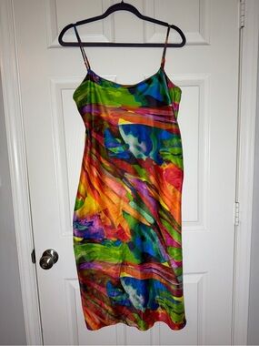 Natori Multicolor Abstract Slip Dress